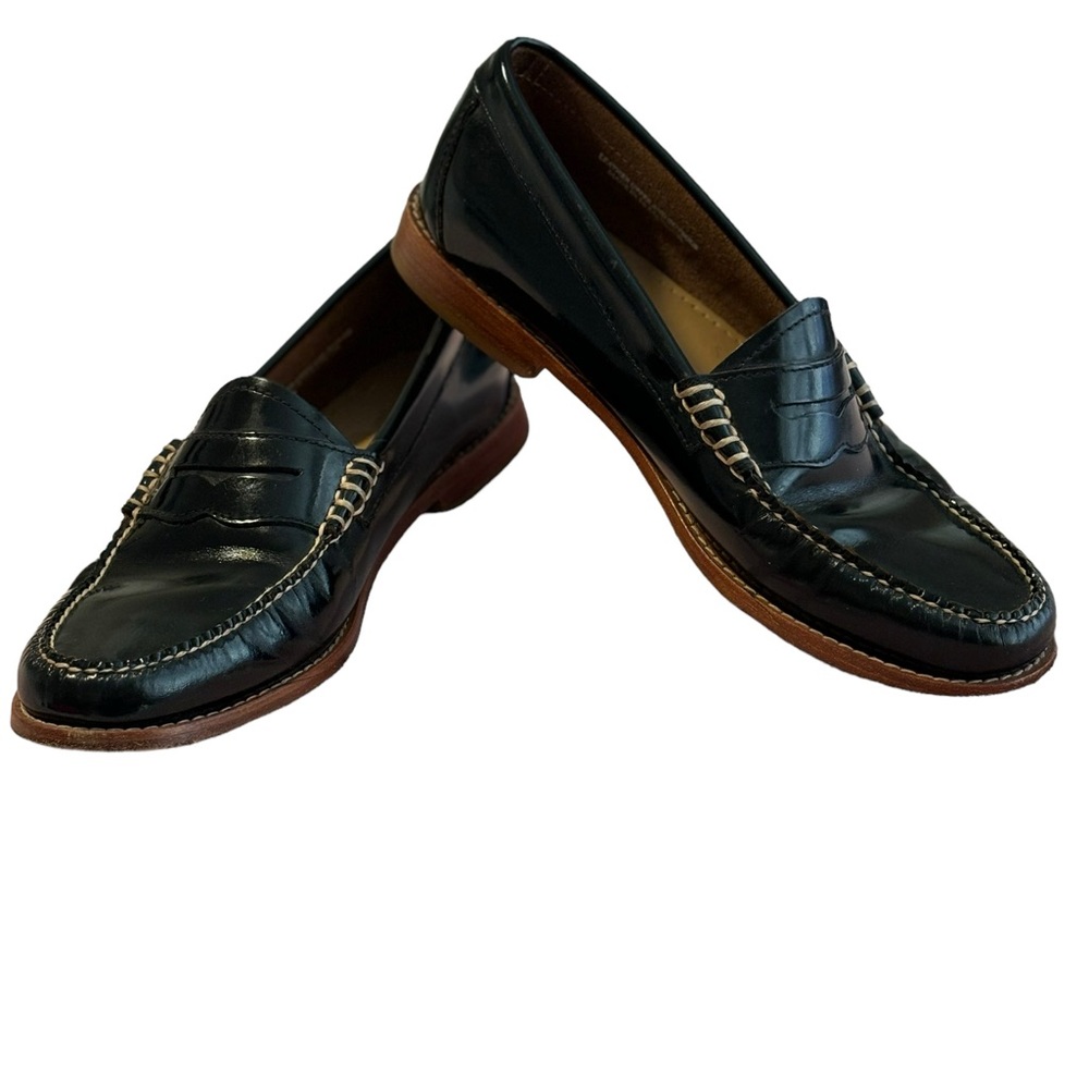 Bass Weejuns Whitney. Black Patent Leather. SZ. 10. Academia. Preppy. Classic